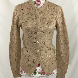 Cyn Les Shirlee Vintage Knit Cardigan M Crochet